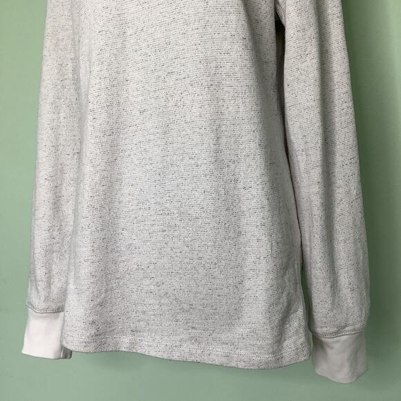 GAP Dorito Long Sleeve 100% Cotton Slub Thermal Boyfriend Sweatshirt in Snow Cap - Picture 3 of 12
